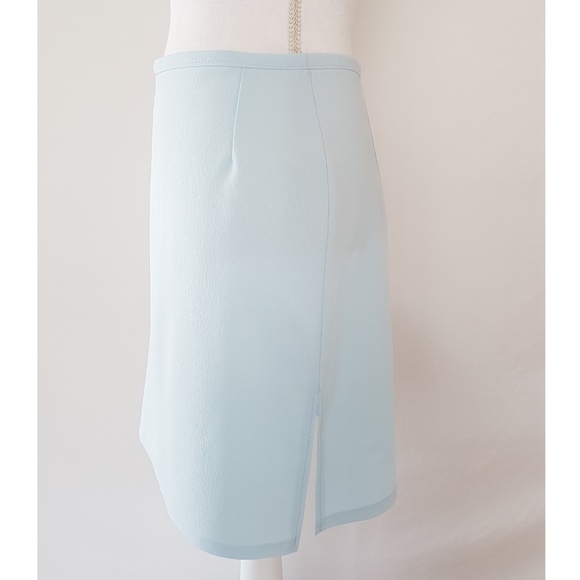 Light Blue Pencil Skirt with Side Slits - Picture 4 of 5